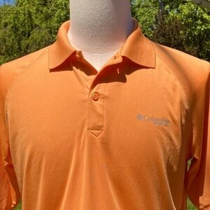 -Columbia PFG Polo Short Sleeve with Omni-Shade Orange Men's Size Small EUC